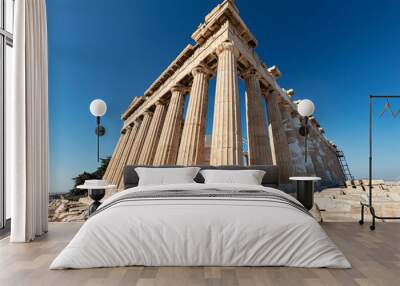 The acropolis, the most famous citadel in the world on the hills of Athens, Greece, Europe.  One of the most visited travel destinations. Captured in the morning with less people around. Wall mural