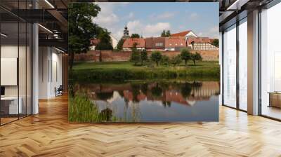 Kleinstadtidylle; Blick vom Stadtpark auf die Altstadt von Malchin Wall mural