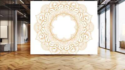 lotus hinduism detailed outline mandala vector. background india hinduism ornament Wall mural