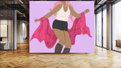 Girl dancing Wall mural