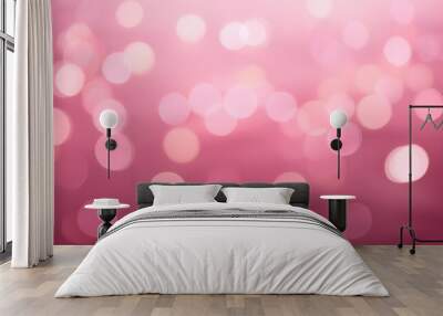 pink tone of abstract background with bokeh defocused lights Wall mural