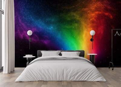 rainbow multicolored space background on black background Wall mural