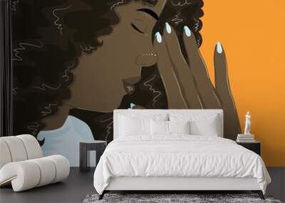 Woman praying Wall mural