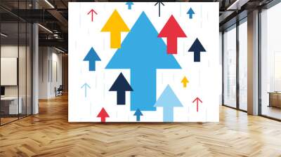 Arrows up isolated, many different styles, illustration vector Wall mural