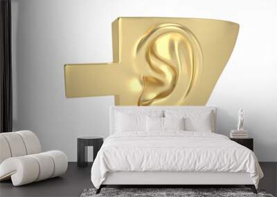 Abstract human face sculpture on white background. 3D rendering. 3D illustration. Wall mural