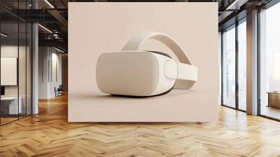 Minimalistic VR Headset with Soft Shadows on Neutral Background Wall mural