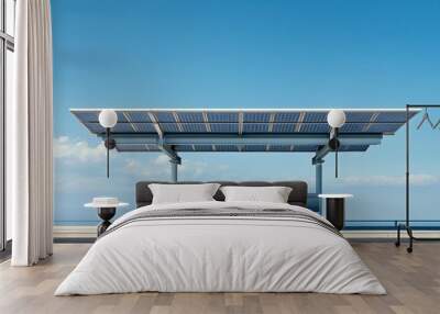 Modern Solar Charging Station for Electric Vehicles Wall mural