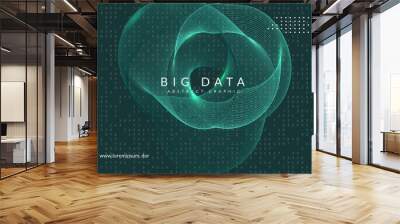 Big data background. Technology for visualization, artificial intelligence, deep learning and quantum computing. Design template for database concept. Vector big data backdrop. Wall mural