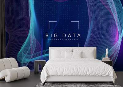 Deep learning concept. Digital technology abstract background. Artificial intelligence and big data. Tech visual for software template. Modern deep learning backdrop. Wall mural