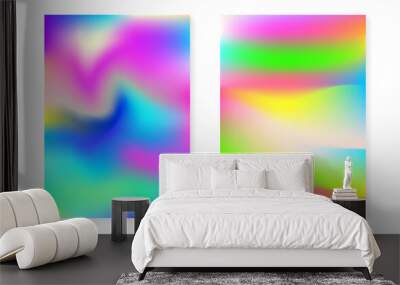 Holographic gradient background set with hologram cover. Wall mural