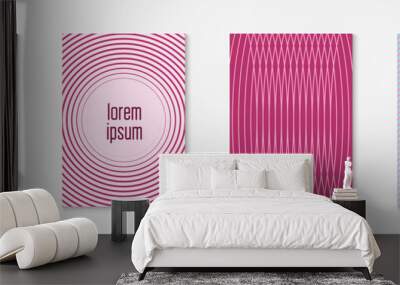 Music cover with minimalist geometric line and trendy shapes. Wall mural