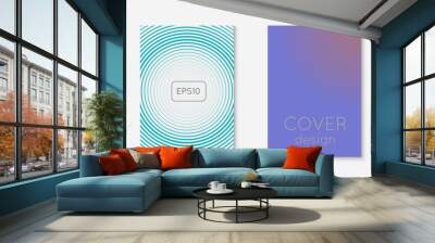 Set brochure as minimalist trendy cover. Line geometric element. Wall mural