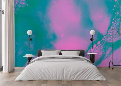 Vivid Ink Fluid. Kaleidoscope Failure. Purple Wall mural