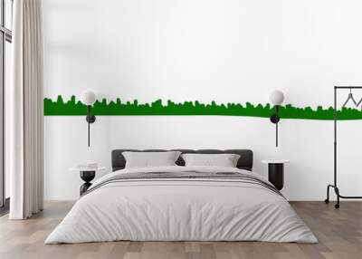 green grass hand drawing dividing line  Wall mural