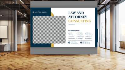 Law firm services social media post design or law consulting web banner template,  and Instagram post or square flyer template Wall mural