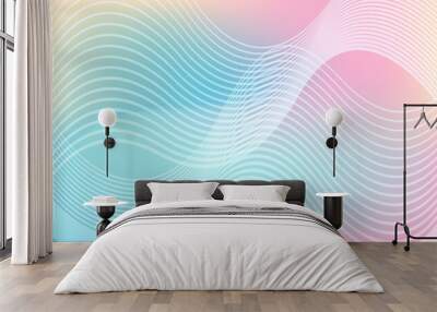 Pastel gradient background with smooth geometric wave pattern Wall mural