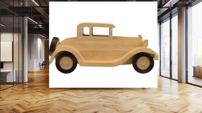 3d render of wooden toys. Wooden toys on a light background. 3d render. Wall mural