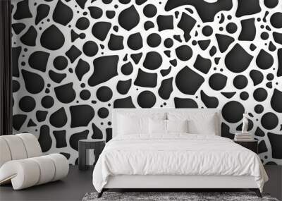 Black and white geometric pattern. Abstract seamless pattern. AI generated. Wall mural