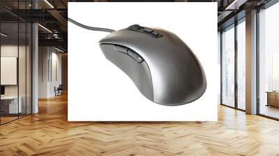 Black computer mouse on a light background. Wall mural