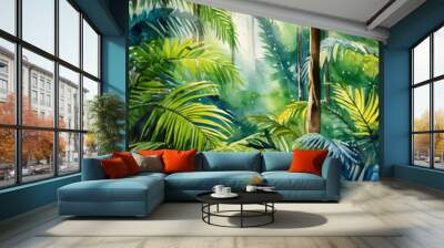 Lush Tropical Rainforest Wall mural