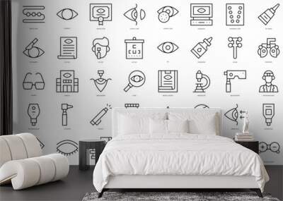 Set of optometrist icons. Thin linear style icons Pack. Vector Illustration Wall mural