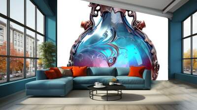 Realistic elixir/magic potion in a glass bottle. Witch's colorful potion. Isolated on a transparent background. Wall mural