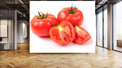 fresh tomatoes on white background. Wall mural