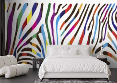 Background with multicolored Zebra skin  Wall mural