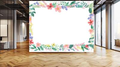 Floral and leaf card. watercolor design. For banners, posters, invitations, etc. Wall mural