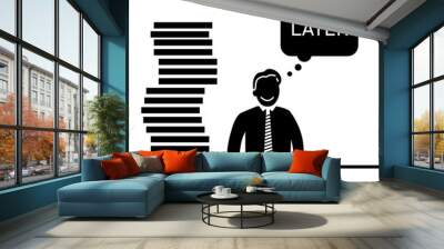 procrastination in business icon Wall mural