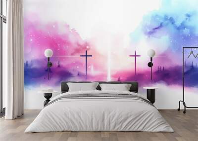 Christian cross wallpaper easter faith god jesus christ religious belief heaven spiritual christianity Wall mural