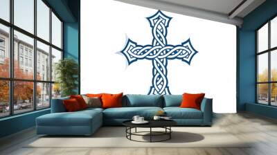 Decorative celtic cross religion christianity faith religious symbol jesus god spiritual catholic church christendom culture knotwork ireland irish tradition Wall mural