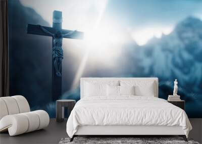 Jesus christ cross religion christian christianity faith god catholic symbol spiritual prayer belief hope jesus crucifixion catholicism bible easter church spiritualitÃ¤t religious christian faith god Wall mural