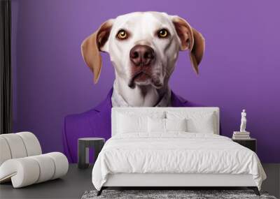 Business portrait of a dog in suit Wall mural