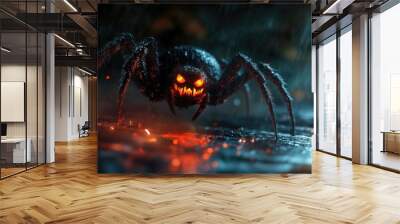 Spider web on Halloween, backgrounds and textures Wall mural