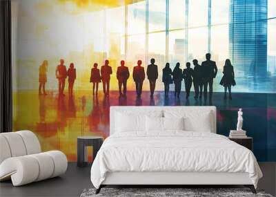 Abstract background with people, human resouce concept. Wall mural