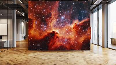 Abstract colorful nebula in deep space. Wall mural