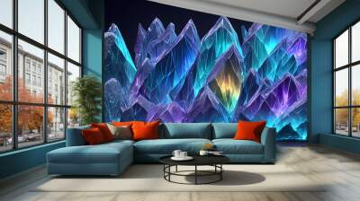 Crystals refracting light like the Northern Lights background 3d wallpaper Wall mural