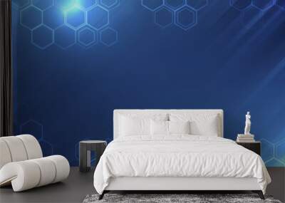 Futuristic Hexagon background. Blue Hexagonal pattern. Modern vector illustration Wall mural