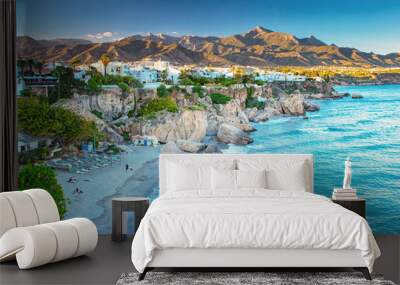 Nice beach in Nerja, Spain Wall mural