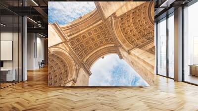 The Arc de Triomphe in paris, seen from below Wall mural