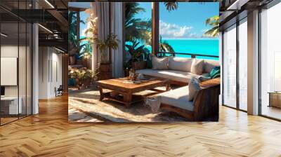 interior design beach furniture luxury view Wall mural