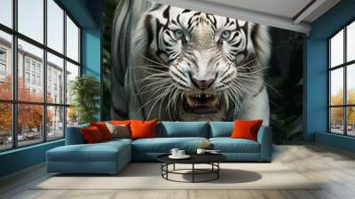 portrait of a white tiger with natural background Wall mural