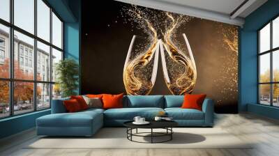 toasting glasses of champaign Wall mural