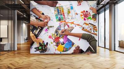 Feed your creativity. a group of people attending a art class. Wall mural