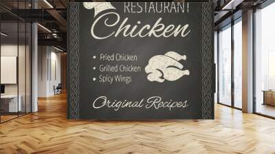 Chalkboard restaraunt poster Wall mural