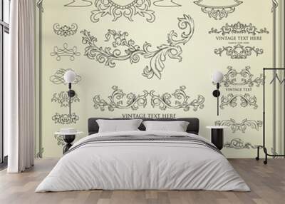 Set of design elements Wall mural