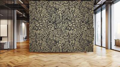 Vintage seamless pattern with curls Wall mural