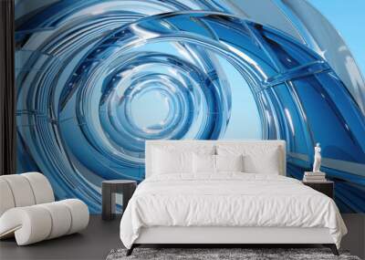 Abstract glass structure, background design, 3d render Wall mural