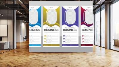 Creative clean and corporate Business roll up banner template design, Roll up banner stand vector minimal design Wall mural